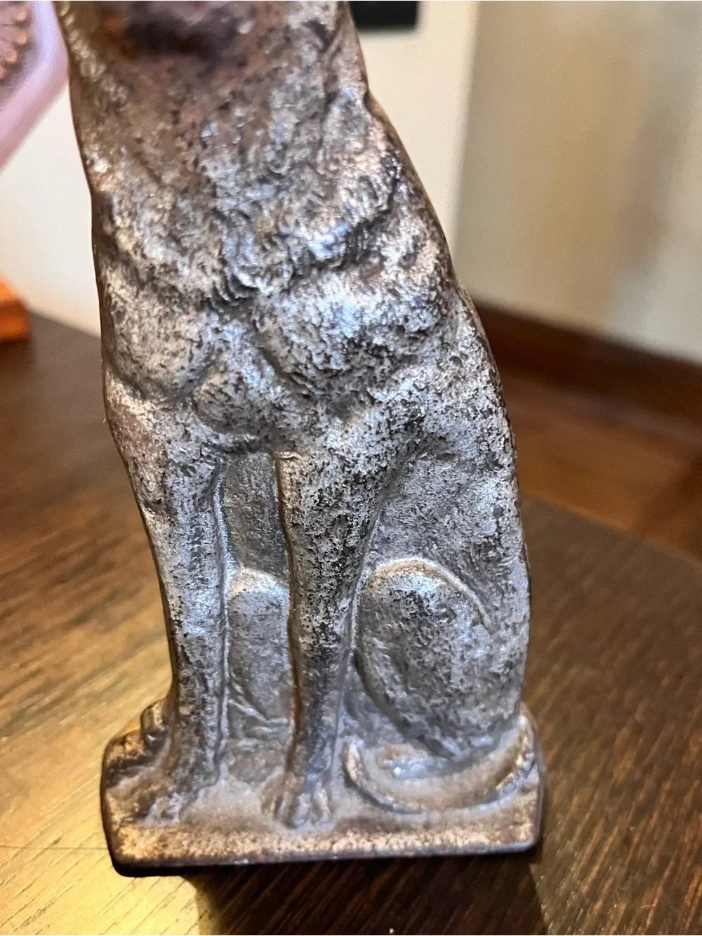 Vintage Cast Iron German Shepherd Dog Doorstop Figurine Antique Statue
